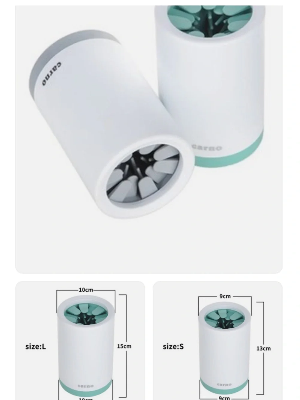 Pet Paw Cleaner Cup for Dogs – White with Gray Accents